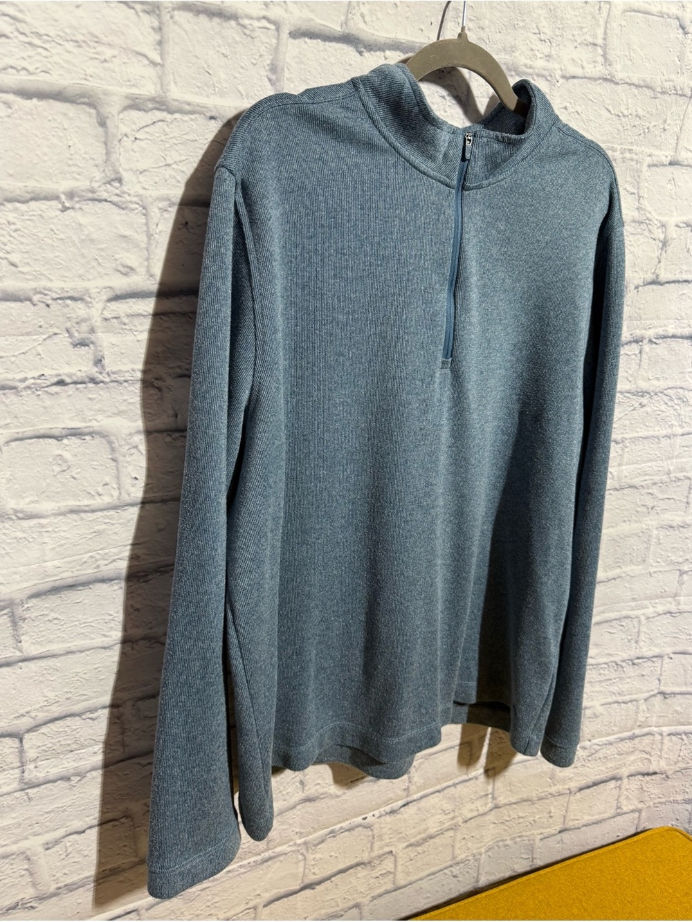 Men's Rhone Commuter Blue Quarter-Zip Knit Sweater, Size XXL - Picture 3 of 12